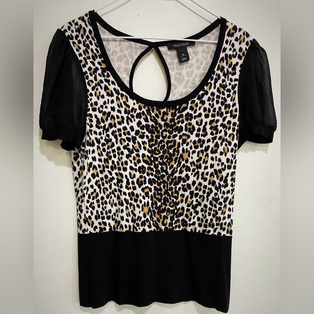 WHBM, leopard print top. size Medium.